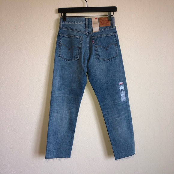 Levi’s Wedgie Fit Straight Leg Jeans Raw Hem 26 - Picture 7 of 11